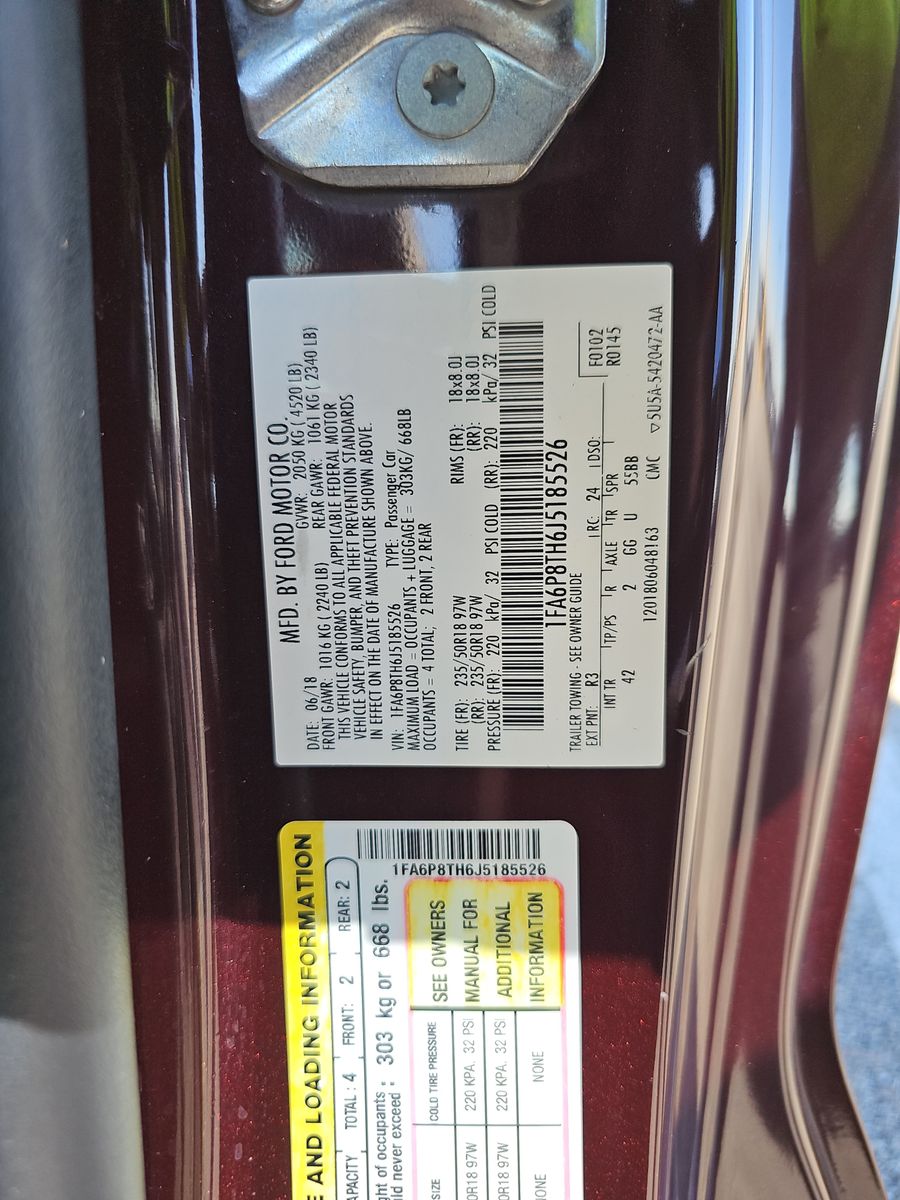 2018 Ford Mustang EcoBoost Premium RWD