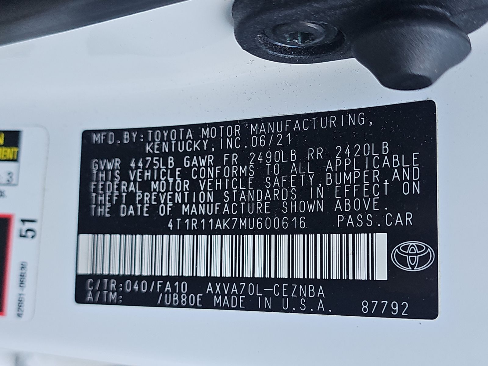 2021 Toyota Camry LE FWD