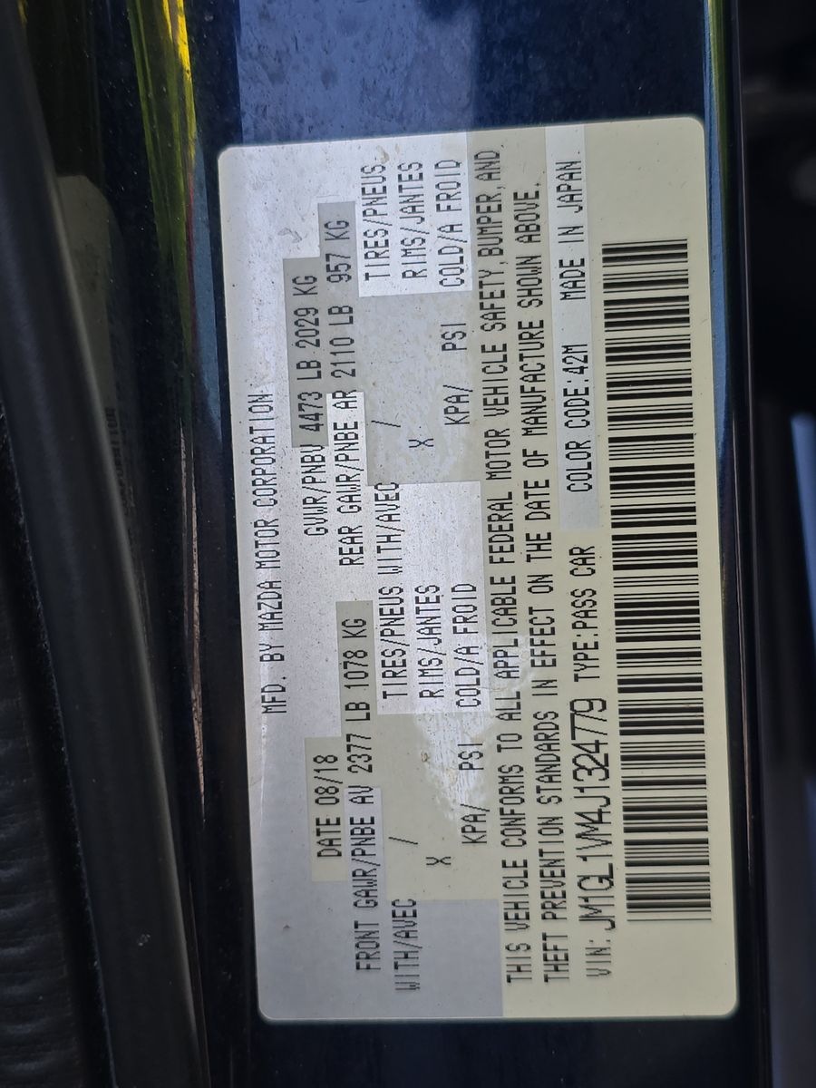 2018 MAZDA MAZDA6 Touring FWD