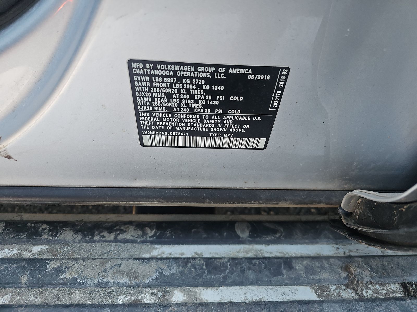 2018 Volkswagen Atlas 3.6L SEL Premium AWD