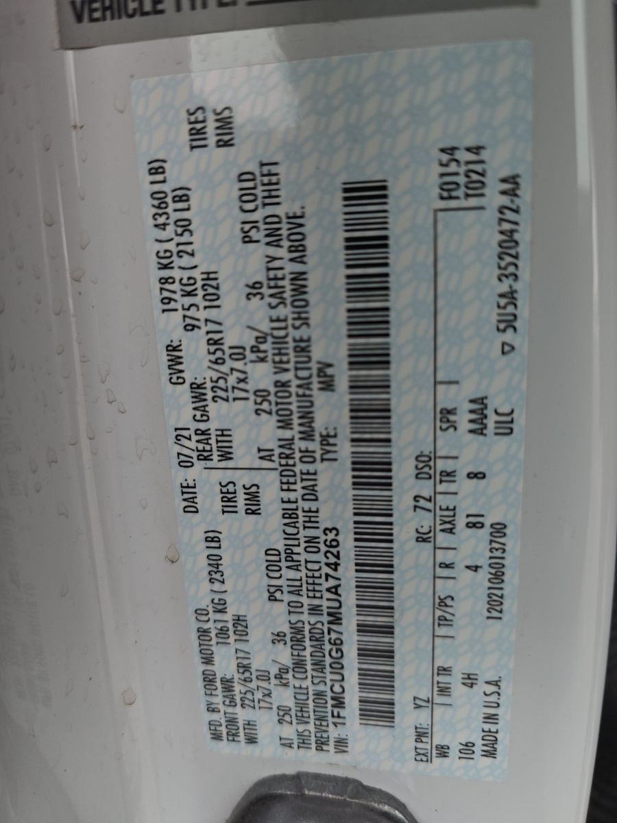 2021 Ford Escape SE FWD