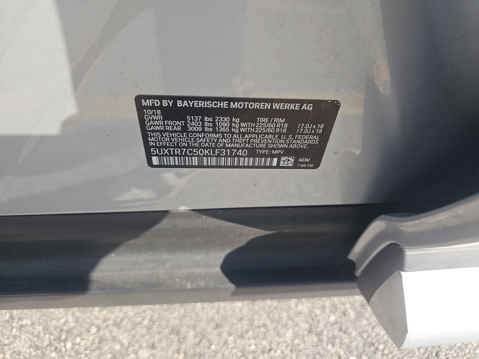 2019 BMW X3 sDrive30i RWD