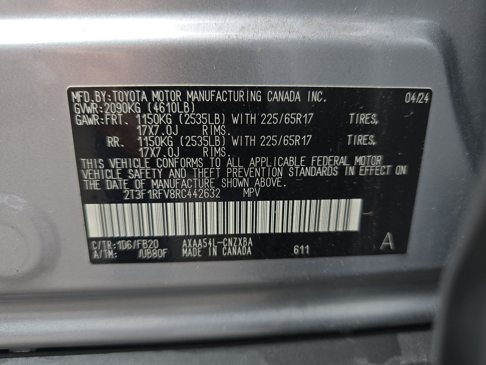 2024 Toyota RAV4 LE AWD