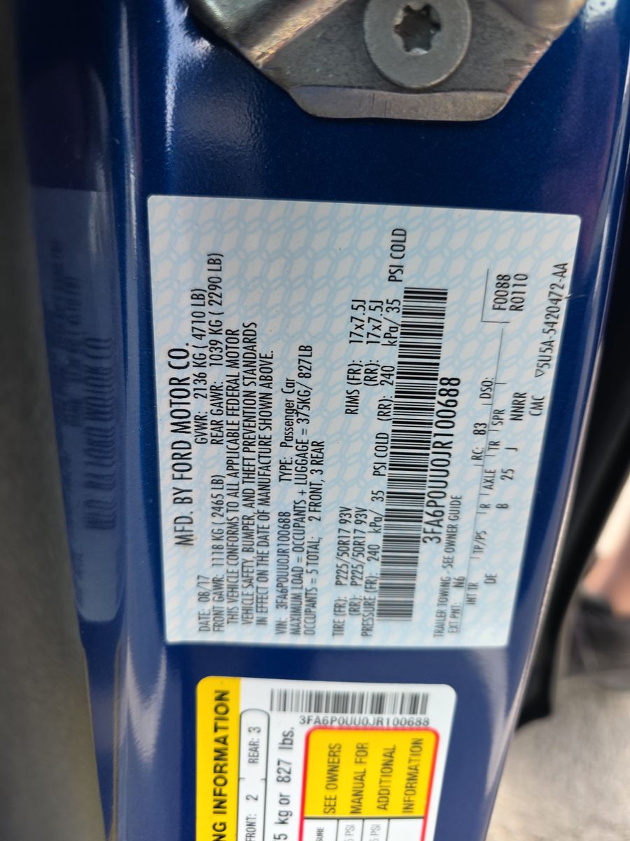 2018 Ford Fusion Hybrid S FWD