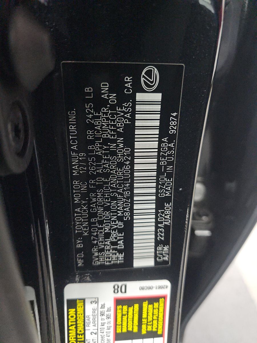 2020 Lexus ES ES 350 FWD