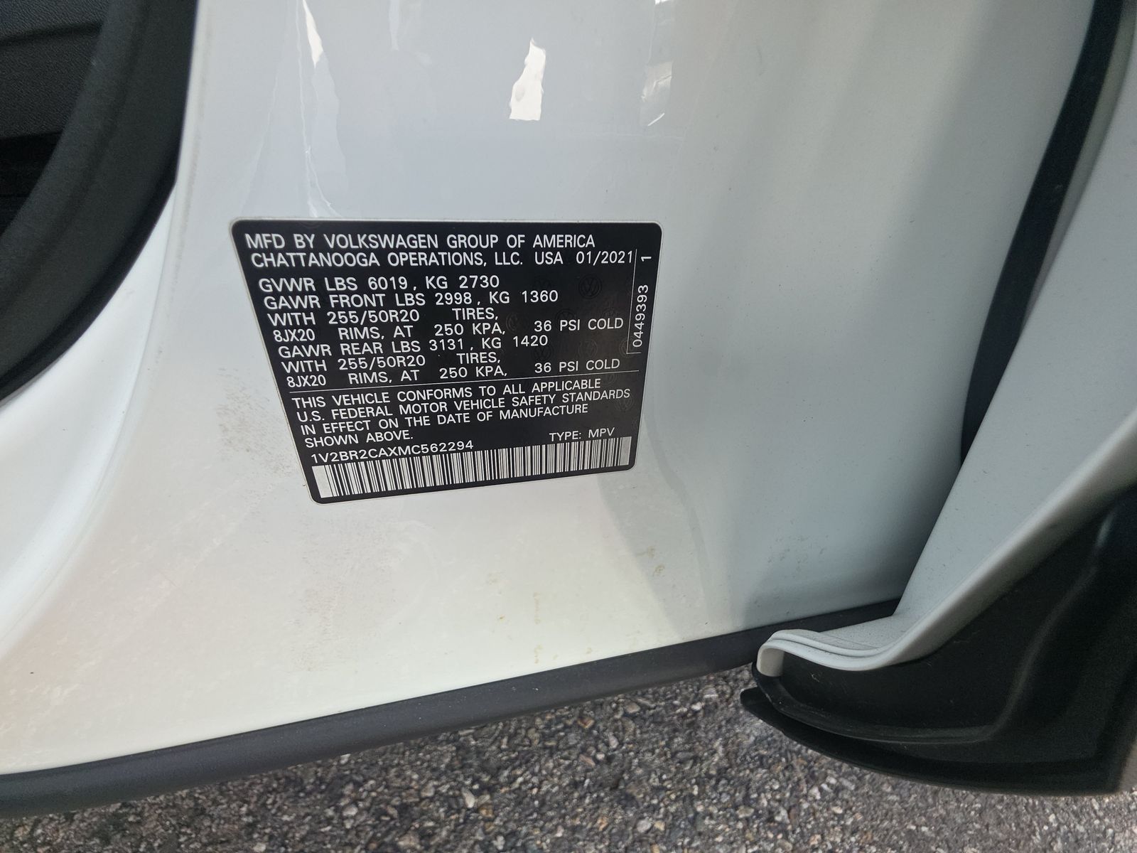 2021 Volkswagen Atlas 3.6L SEL AWD