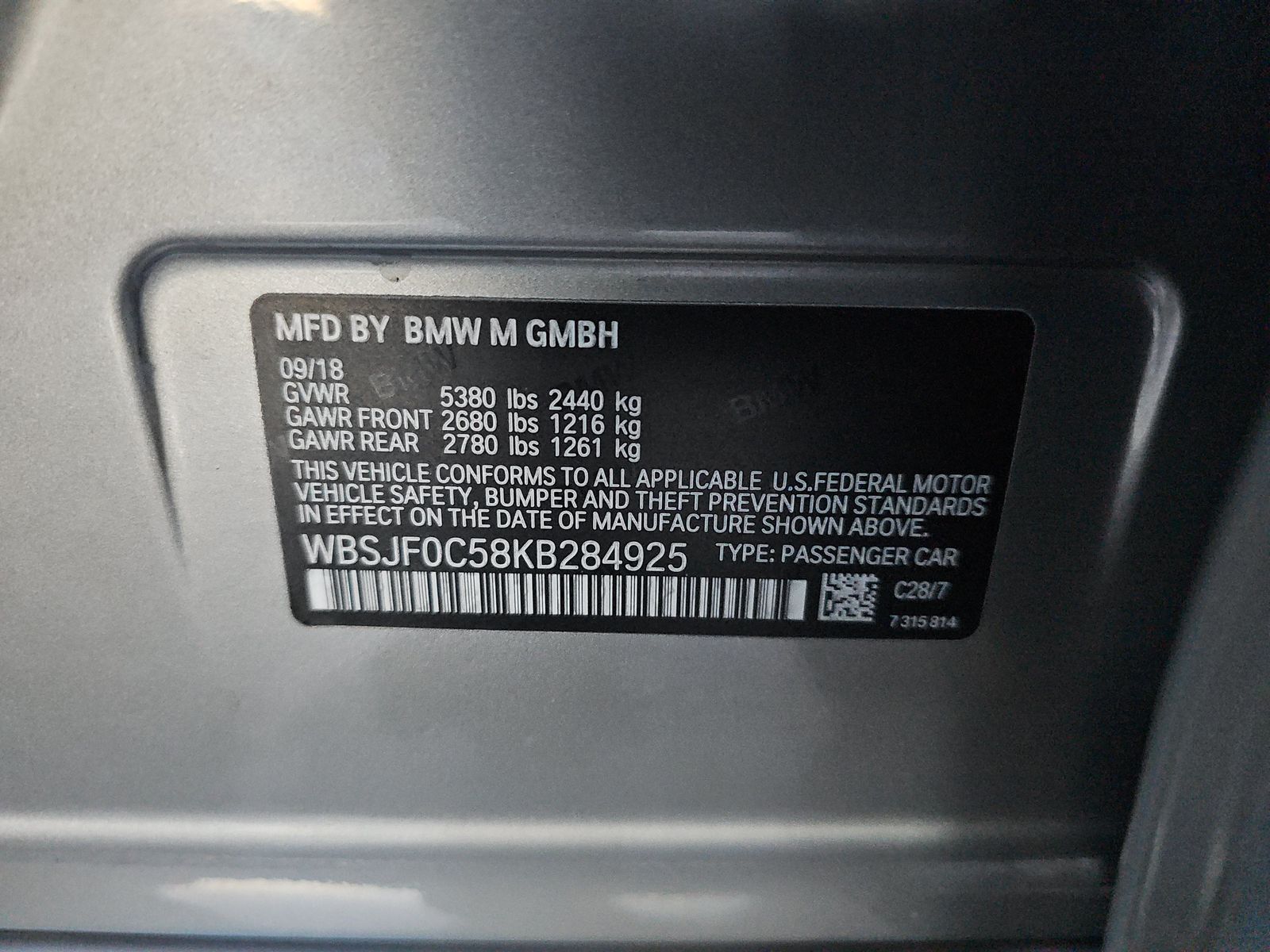 2019 BMW M5 Base AWD