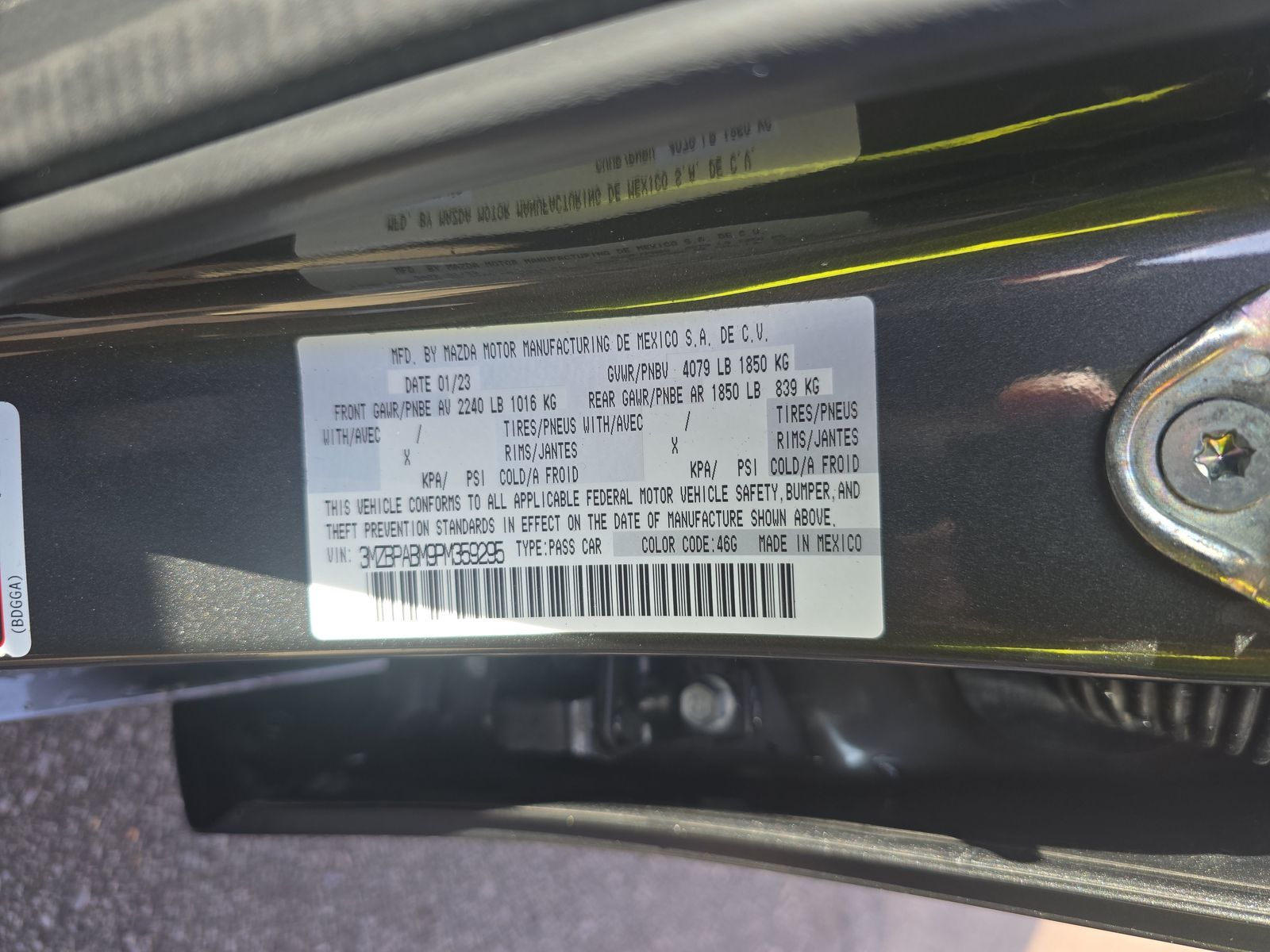 2023 MAZDA MAZDA3 2.5 S FWD