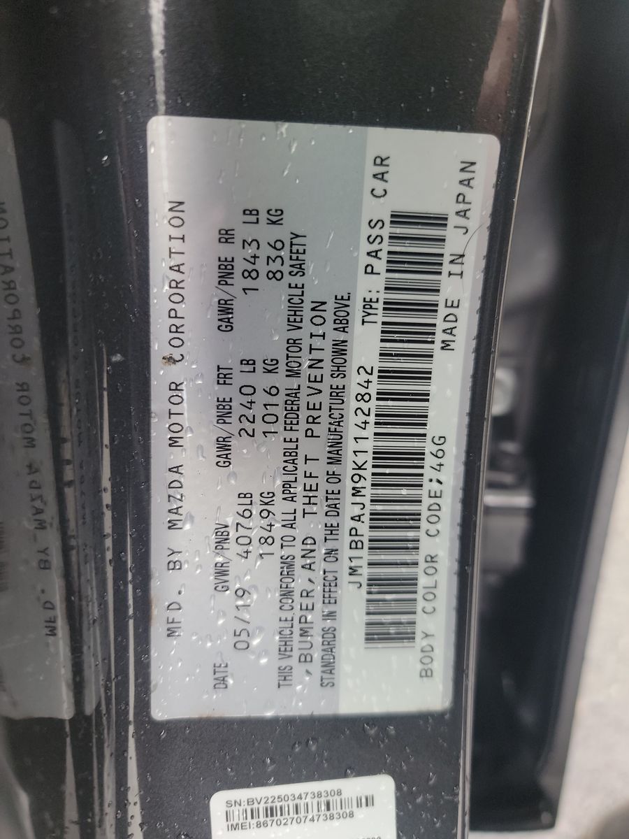 2019 MAZDA MAZDA3 Base FWD