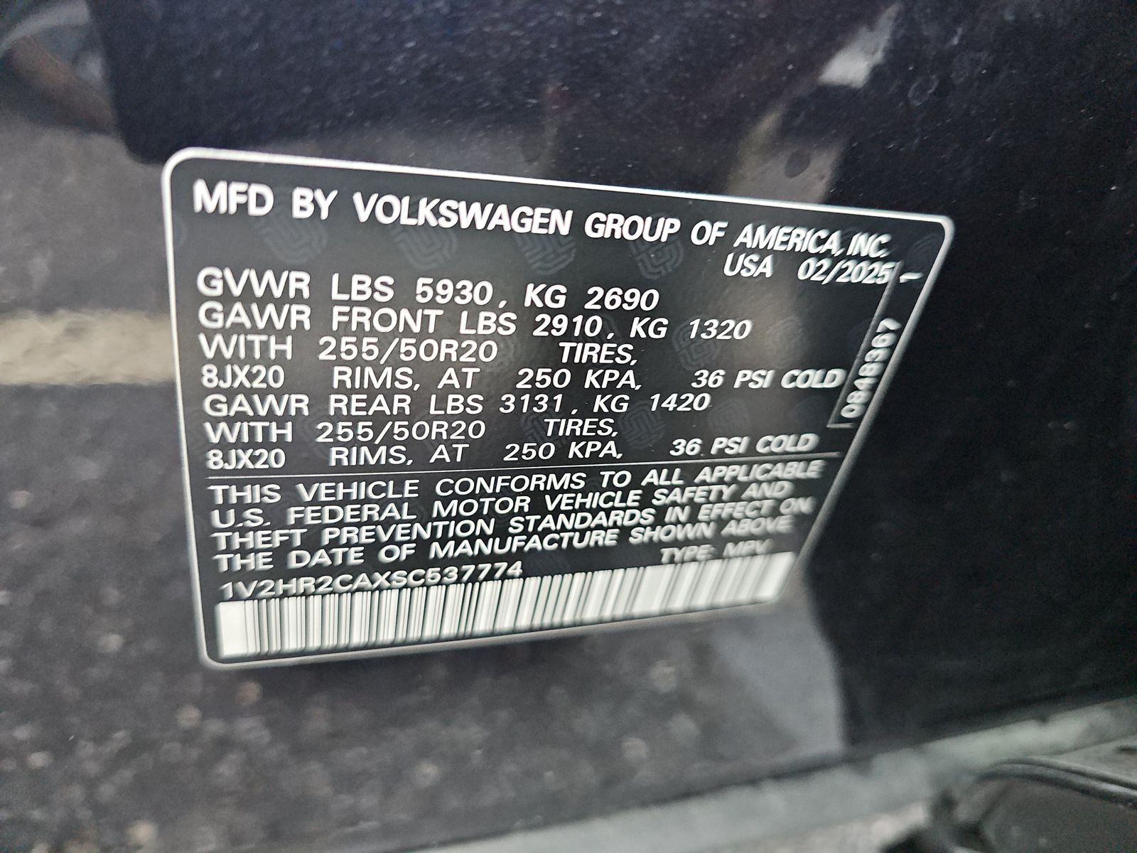 2025 Volkswagen Atlas 2.0T SE AWD