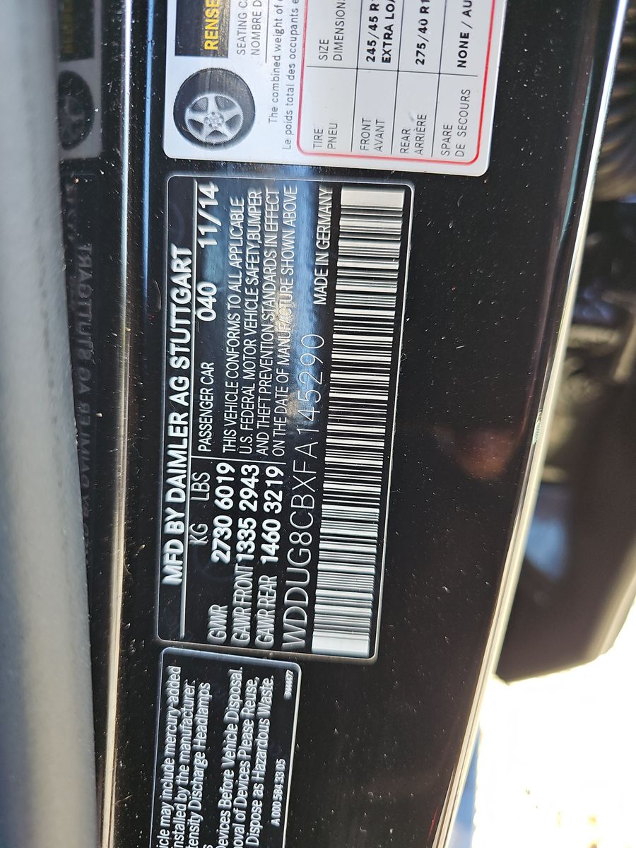 2015 Mercedes-Benz S-Class S 550 RWD