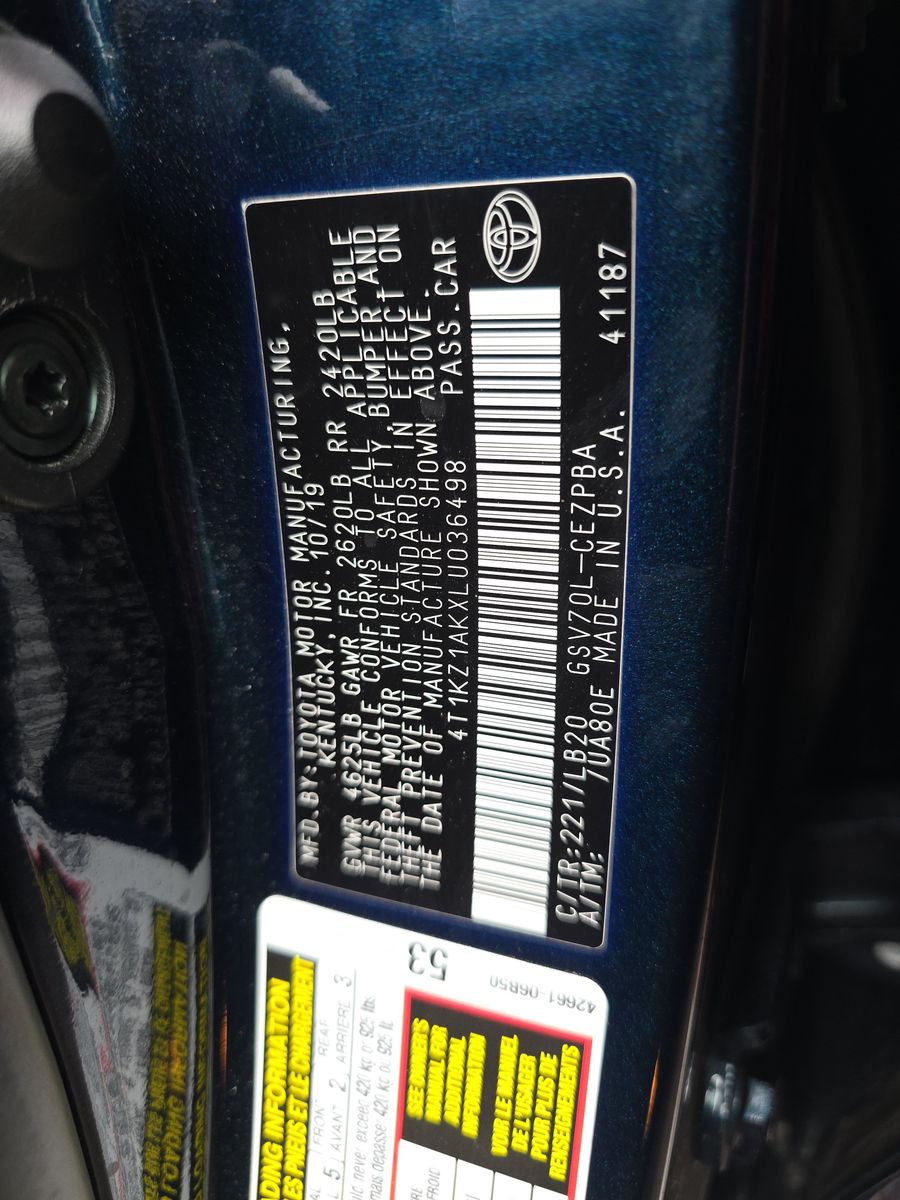 2020 Toyota Camry XSE FWD