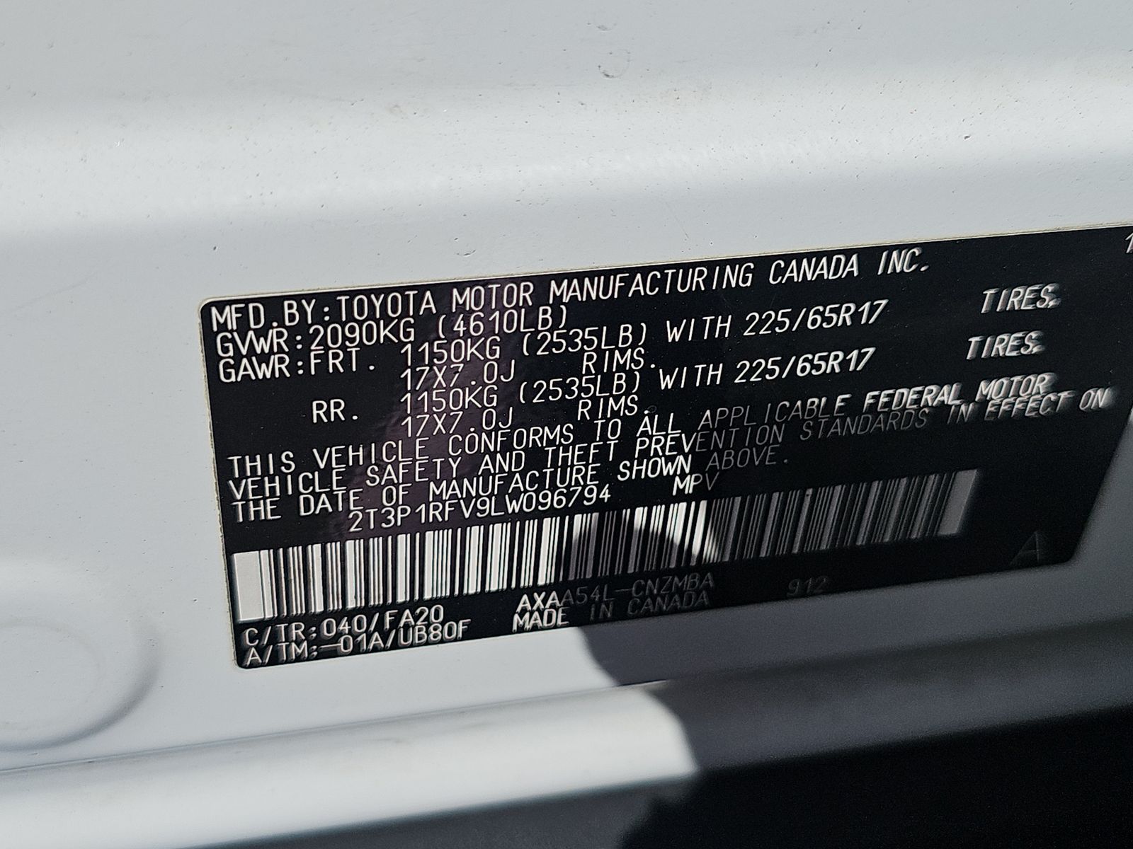 2020 Toyota RAV4 XLE AWD