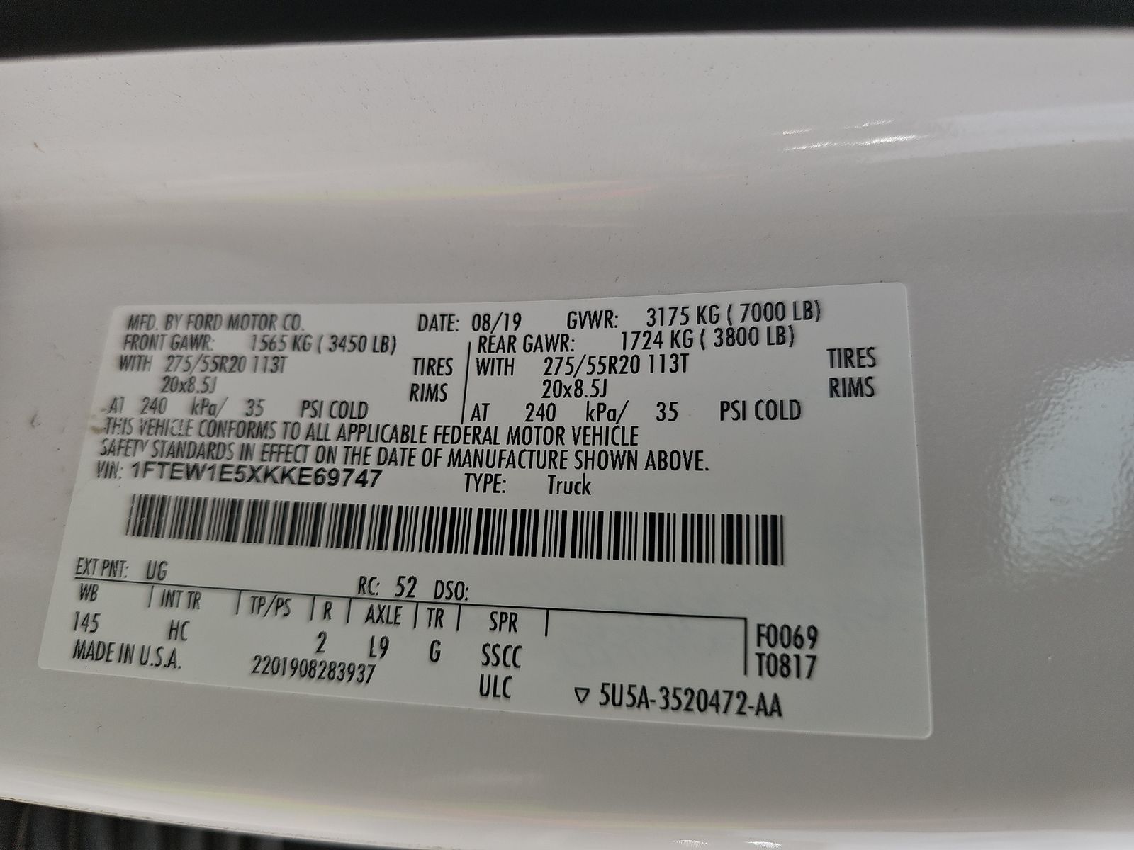 2019 Ford F-150 Lariat AWD