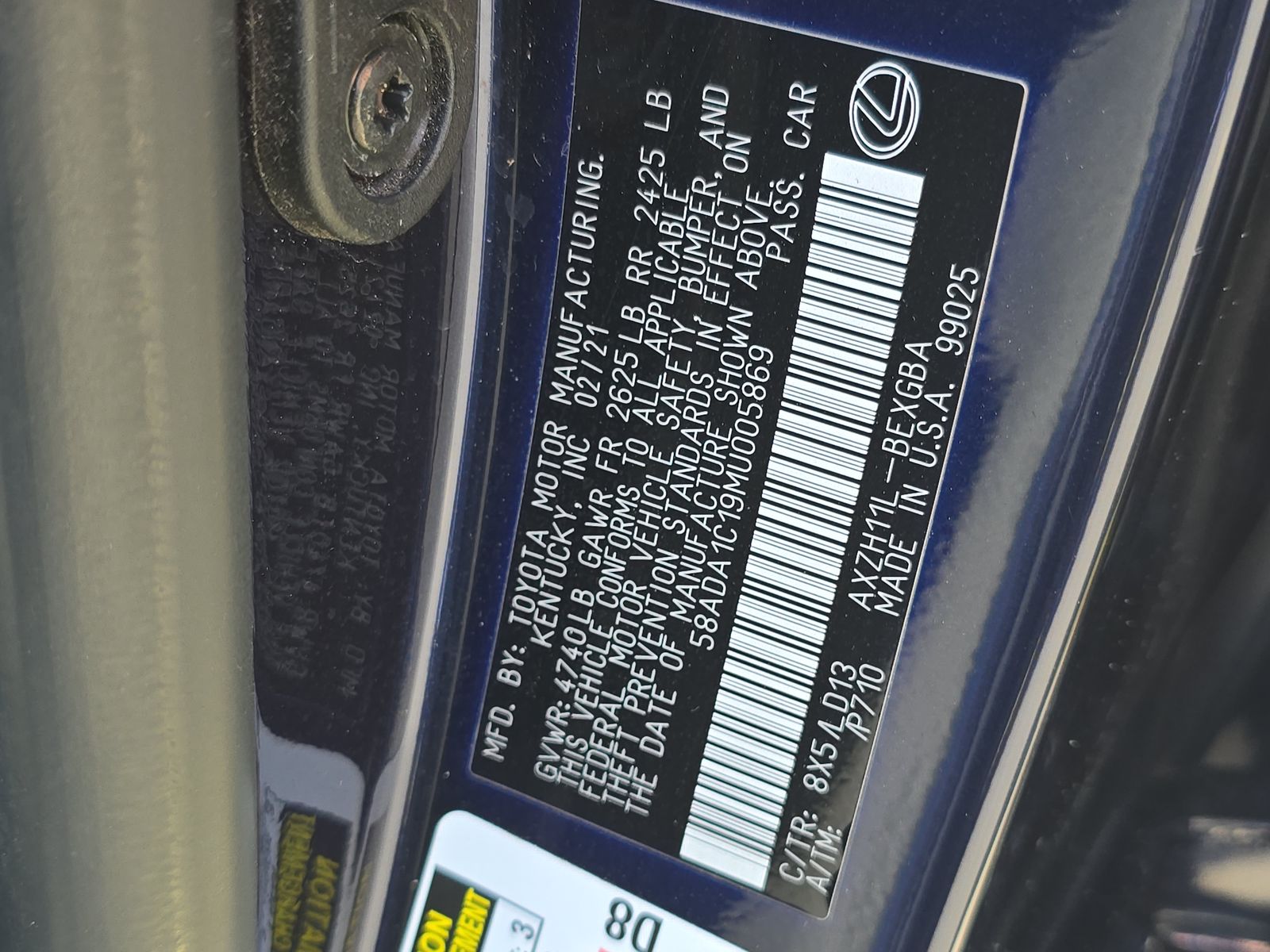 2021 Lexus ES ES 300h FWD