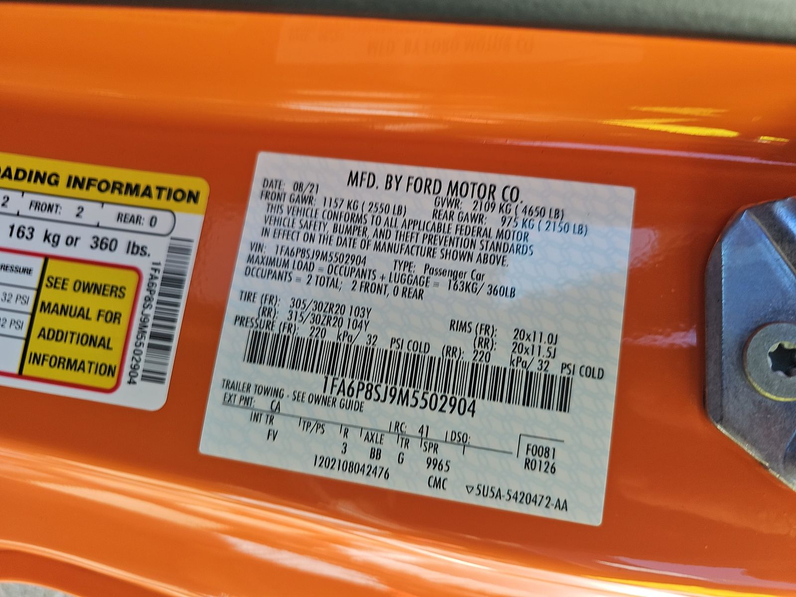 2021 Ford Mustang Shelby GT500 RWD