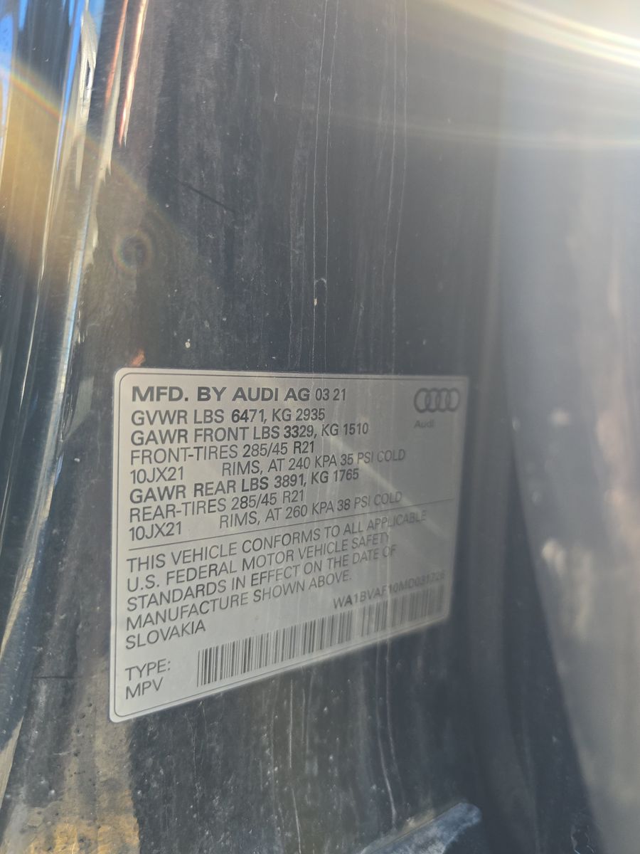 2021 Audi Q8 Premium Plus AWD