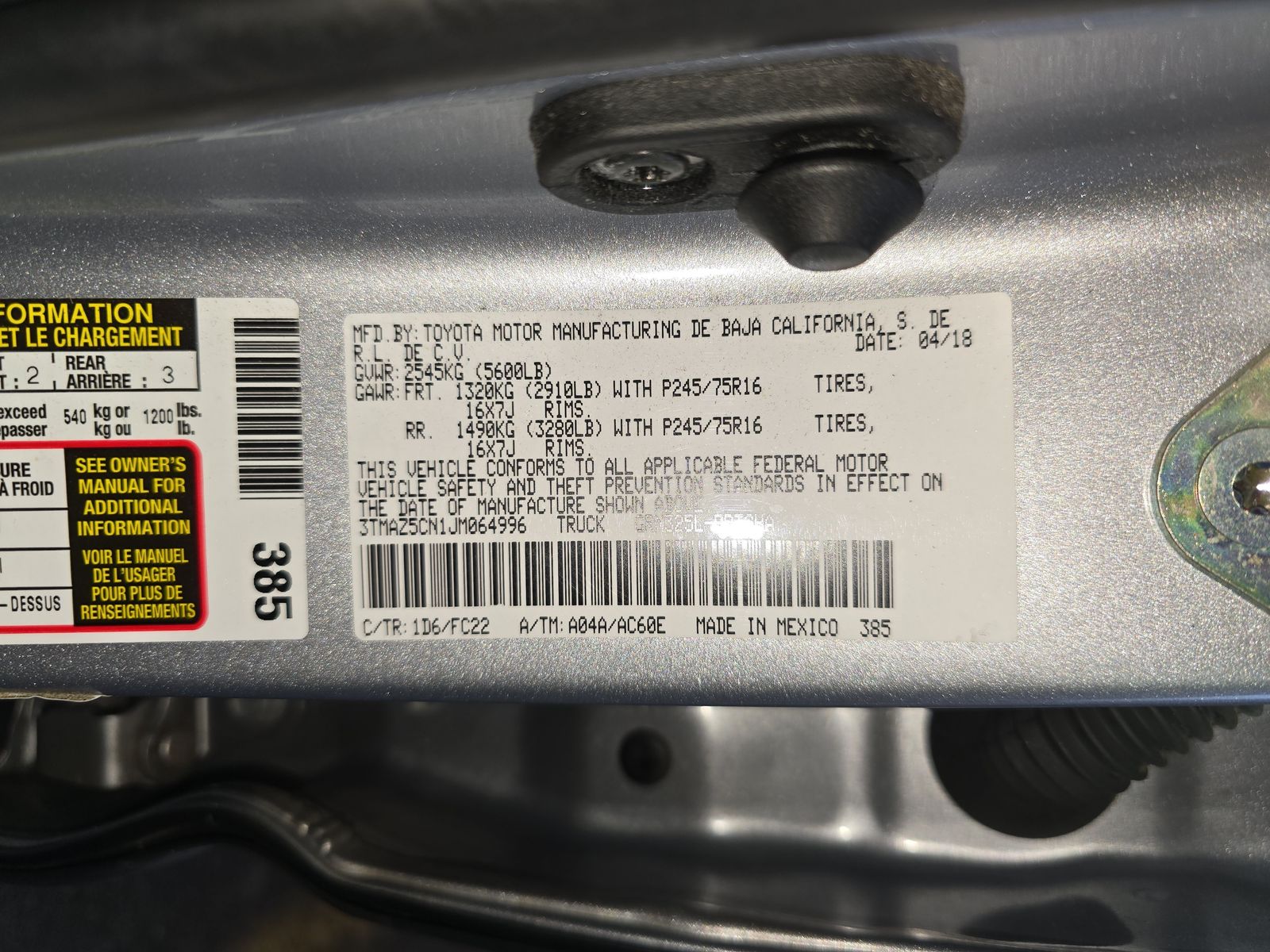 2018 Toyota Tacoma SR5 RWD