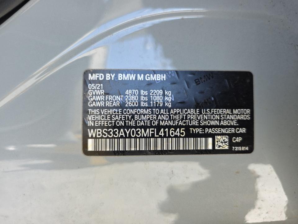 2021 BMW M3 Competition RWD