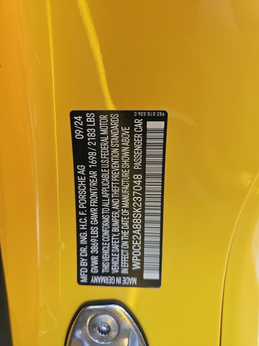 2025 Porsche 718 Spyder RS RWD