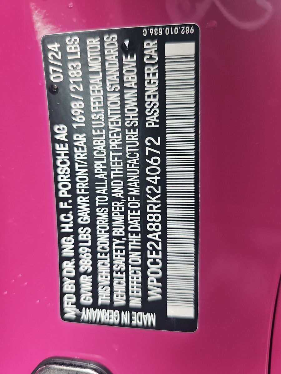 2024 Porsche 718 Spyder RS RWD