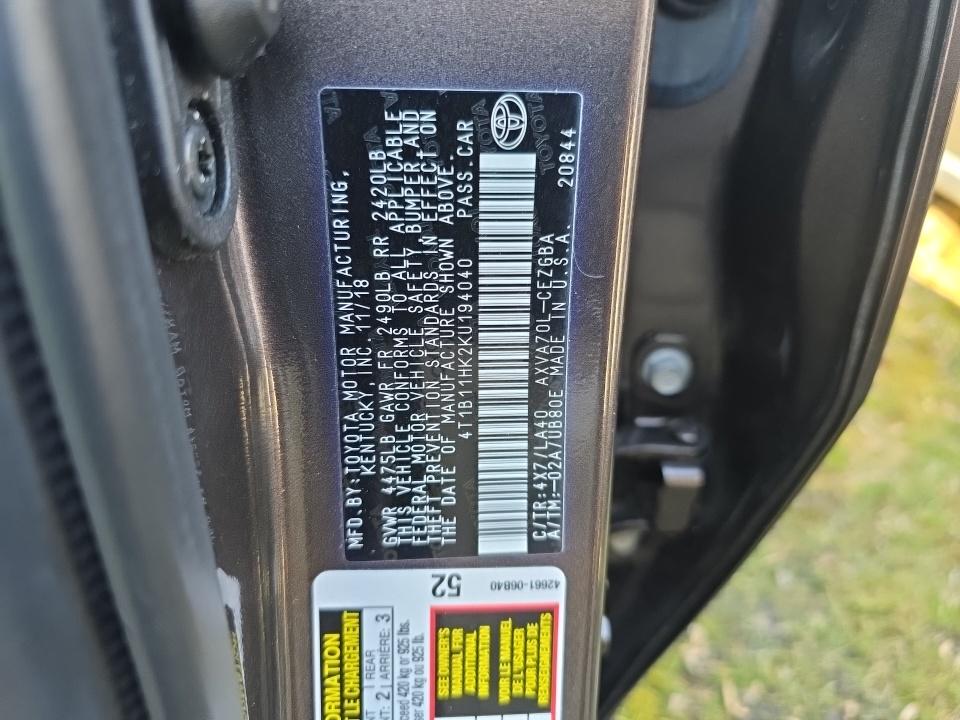 2019 Toyota Camry XLE FWD