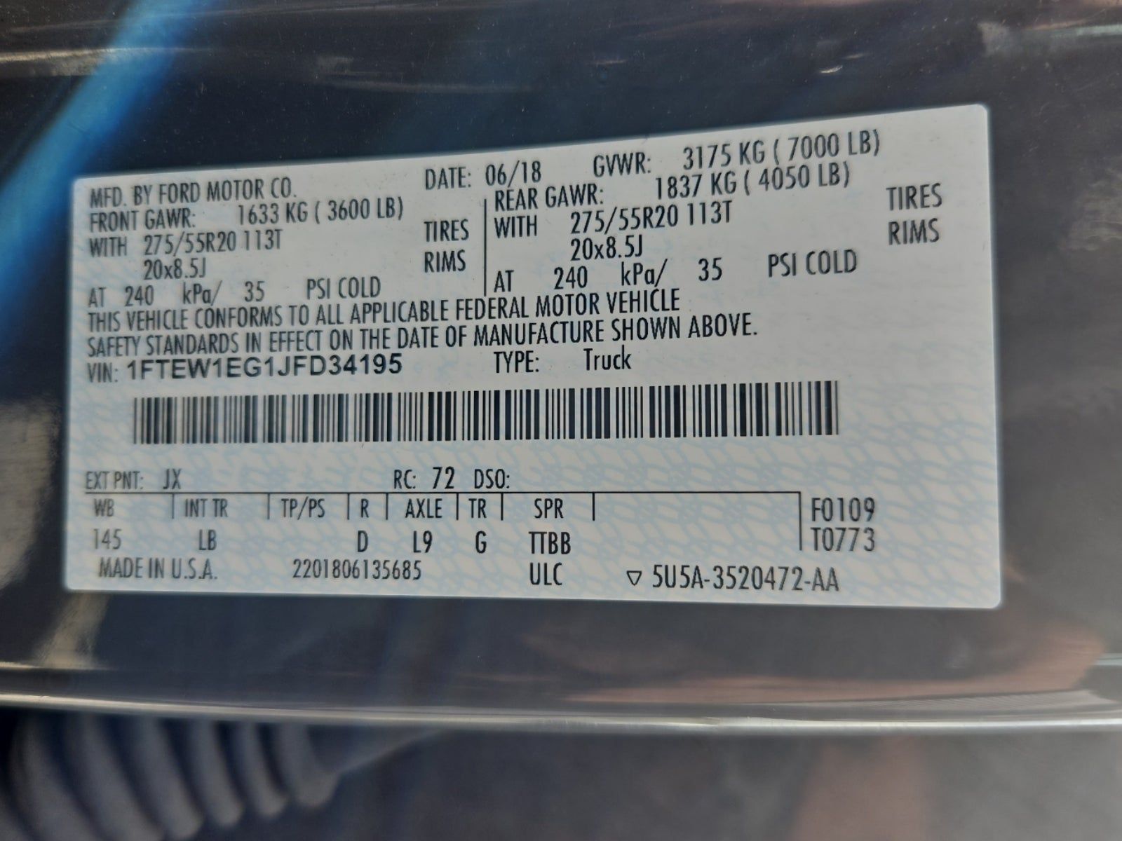 2018 Ford F-150 Lariat AWD