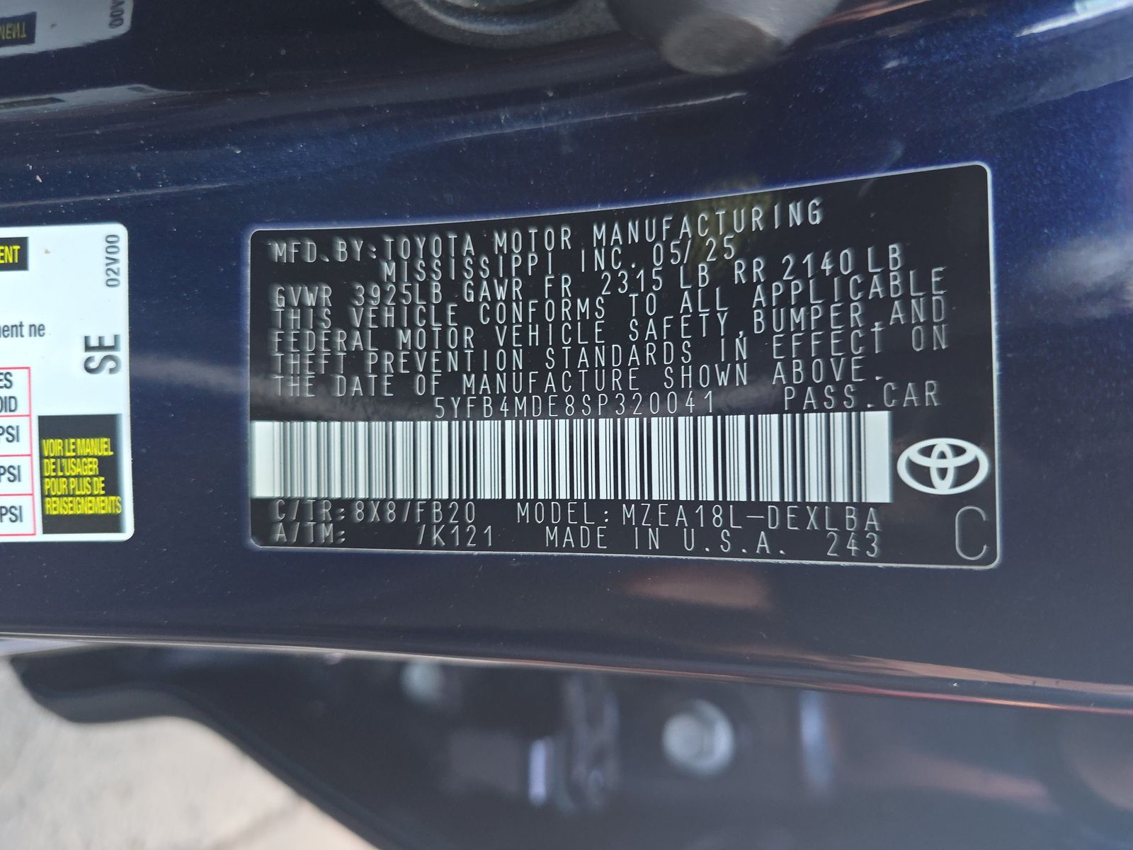 2025 Toyota Corolla LE FWD