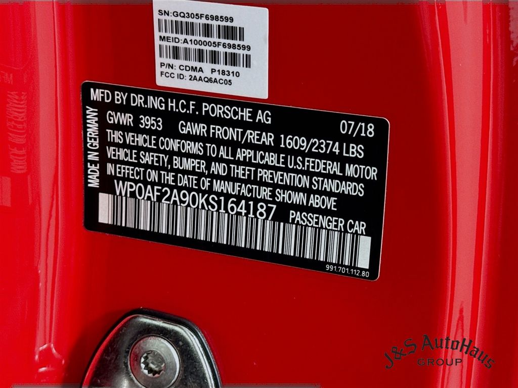 2019 Porsche 911 GT3 RS RWD