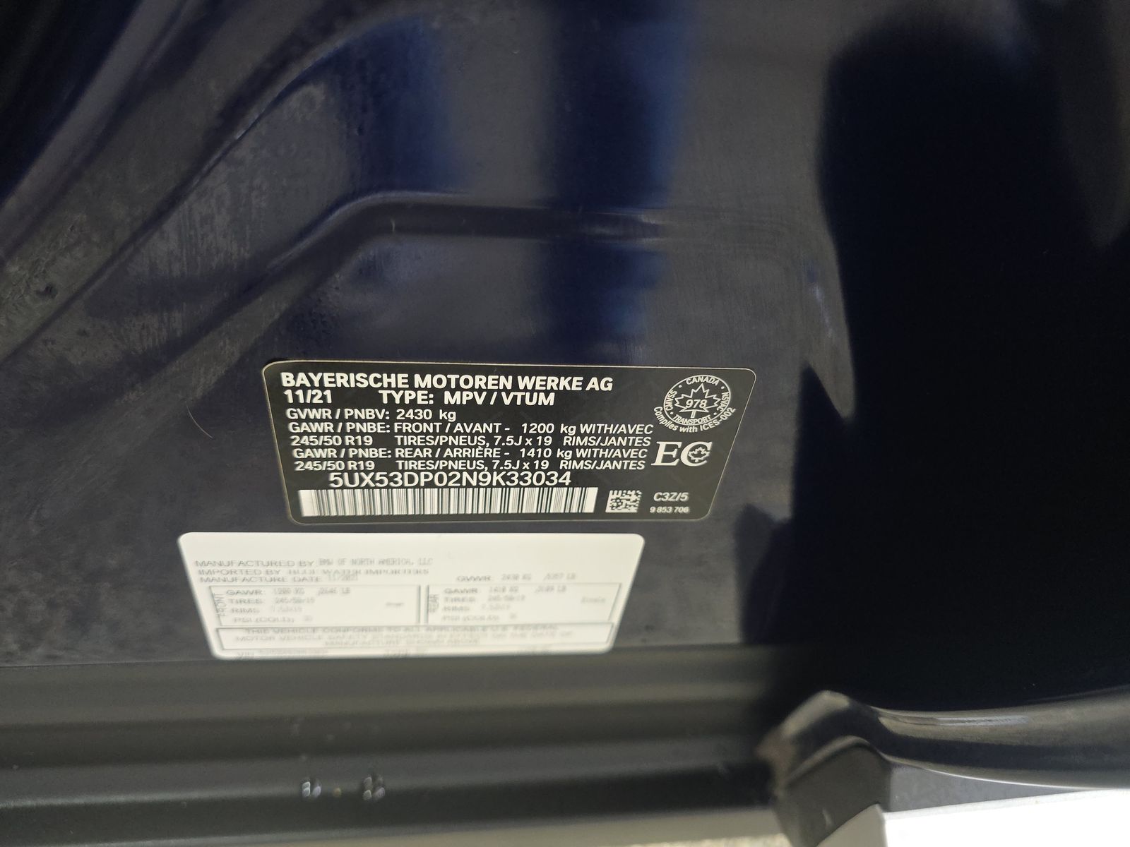 2022 BMW X3 xDrive30i AWD