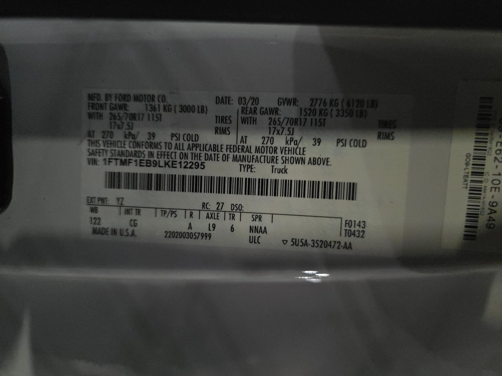 2020 Ford F-150 XL AWD