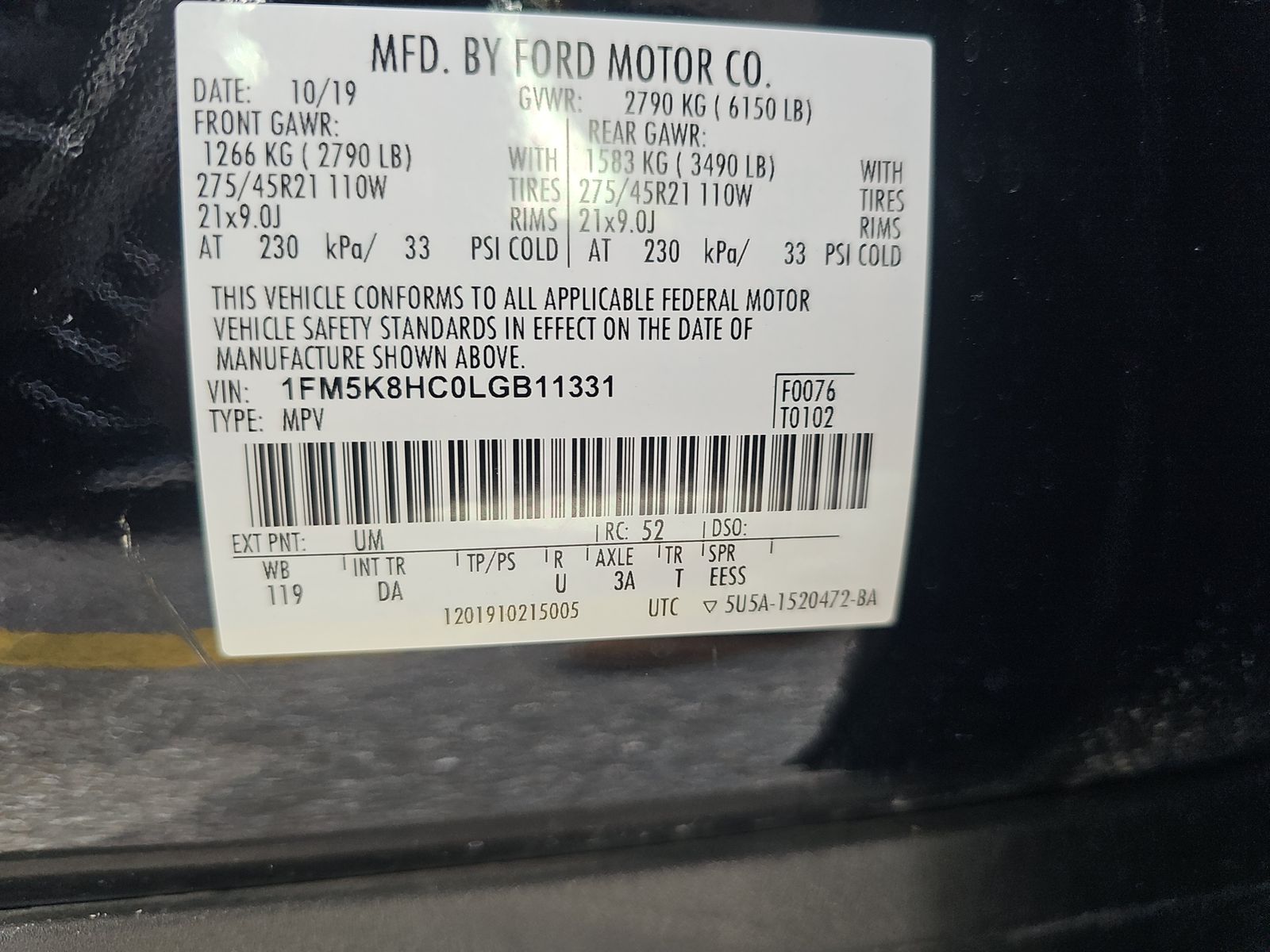 2020 Ford Explorer Platinum AWD