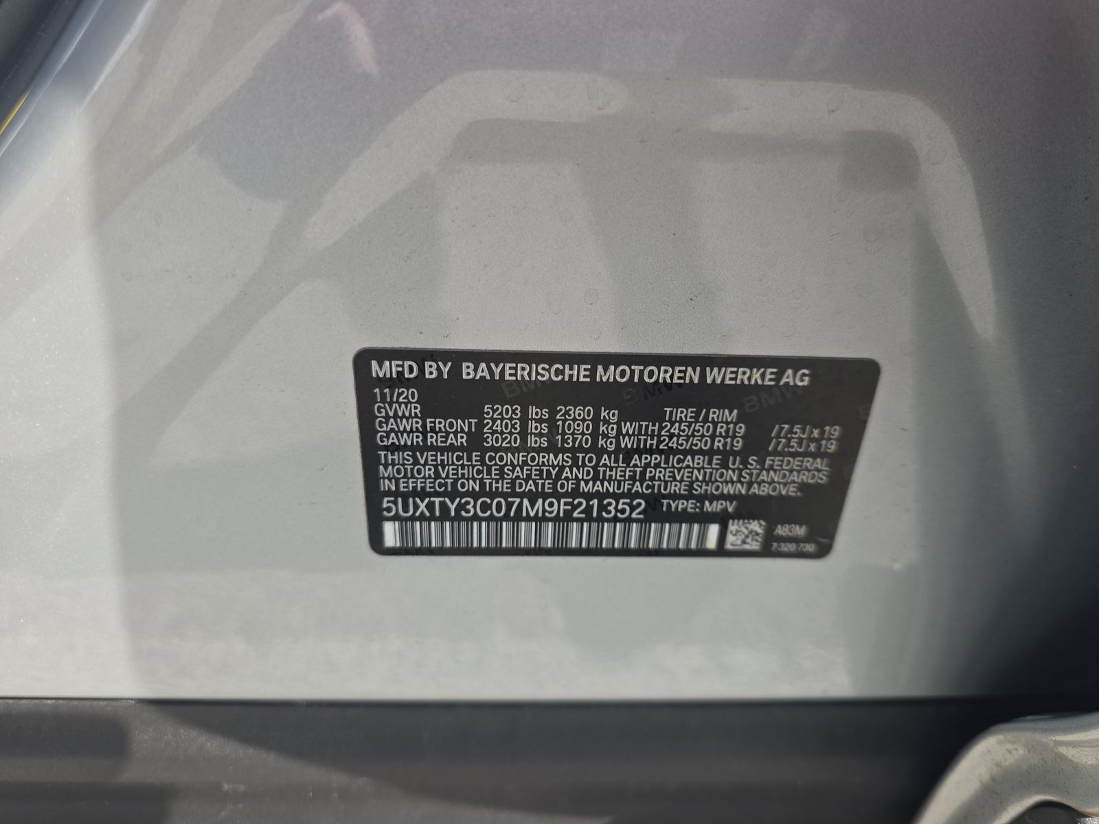 2021 BMW X3 sDrive30i RWD