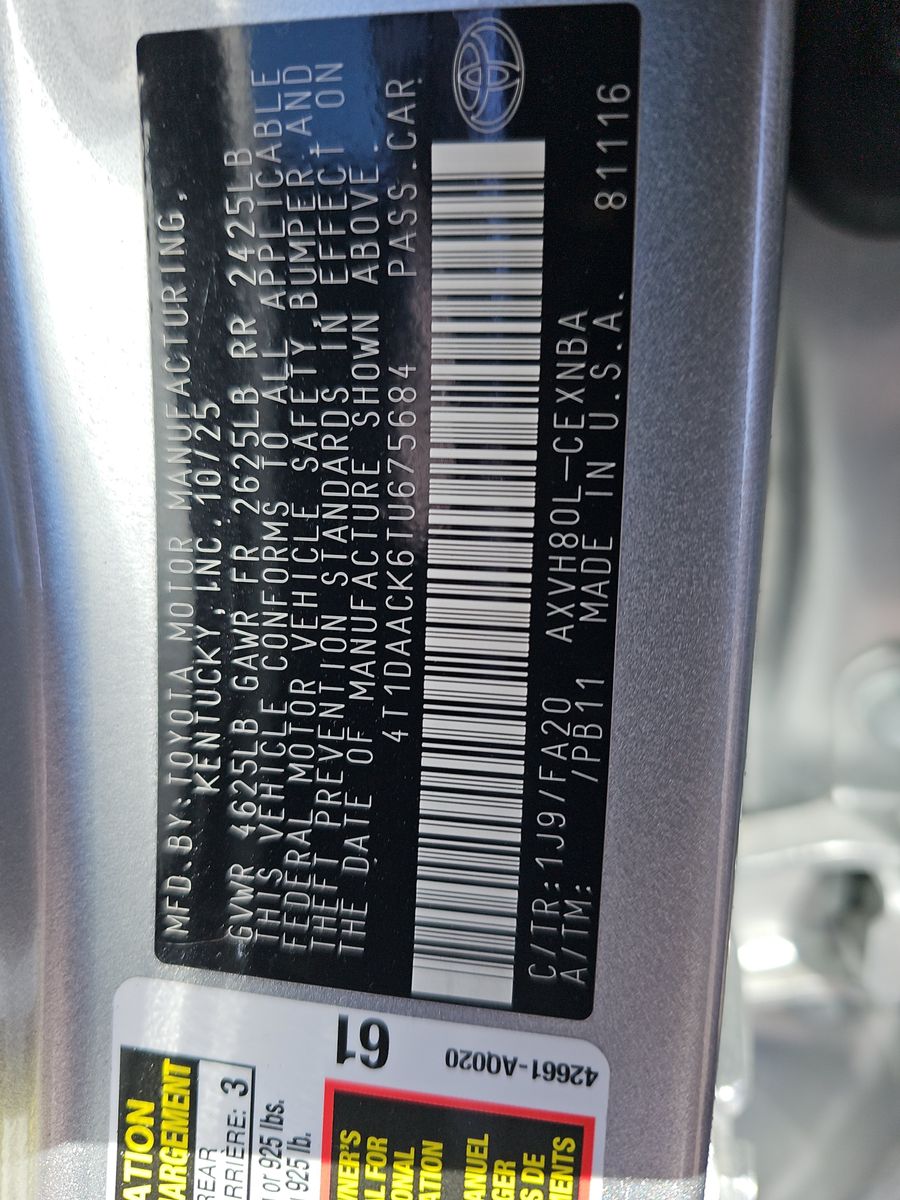 2026 Toyota Camry LE FWD