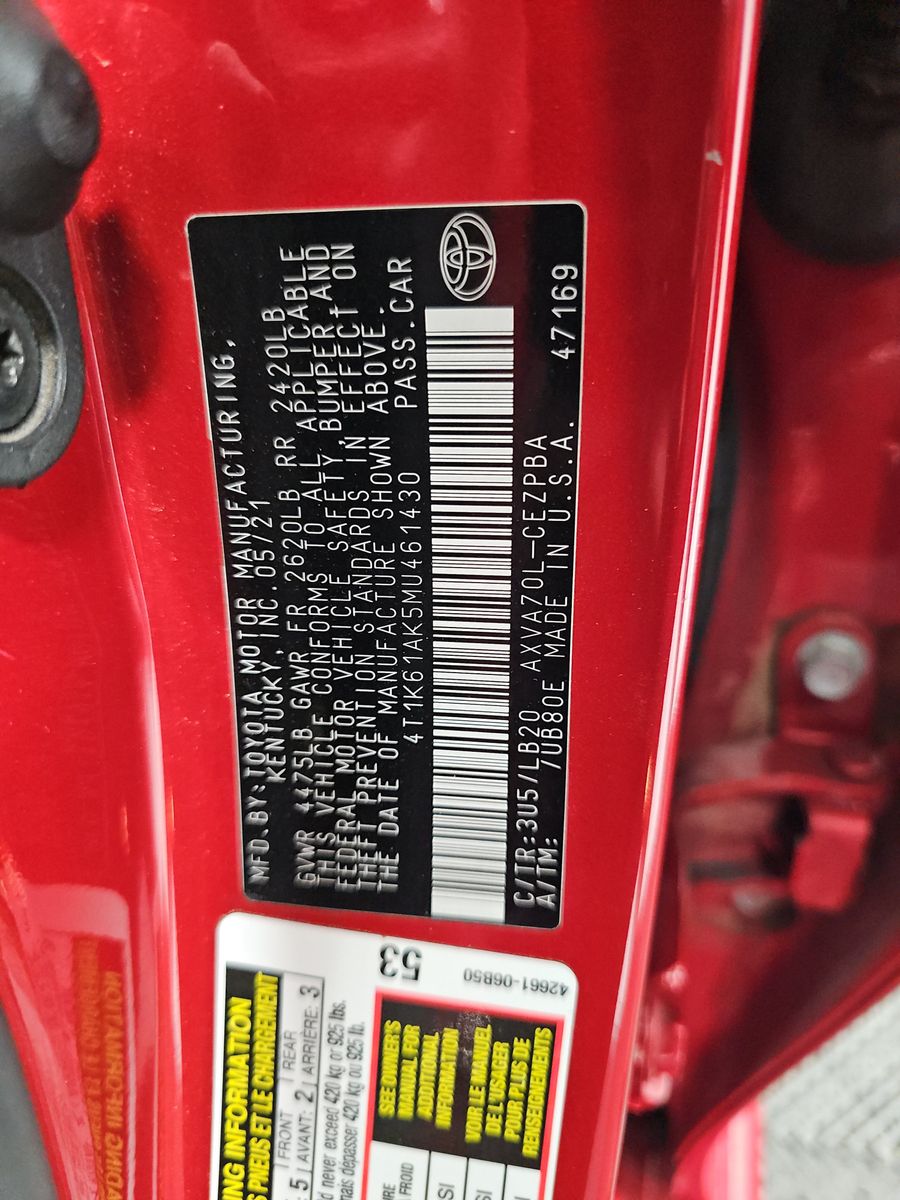 2021 Toyota Camry XSE FWD