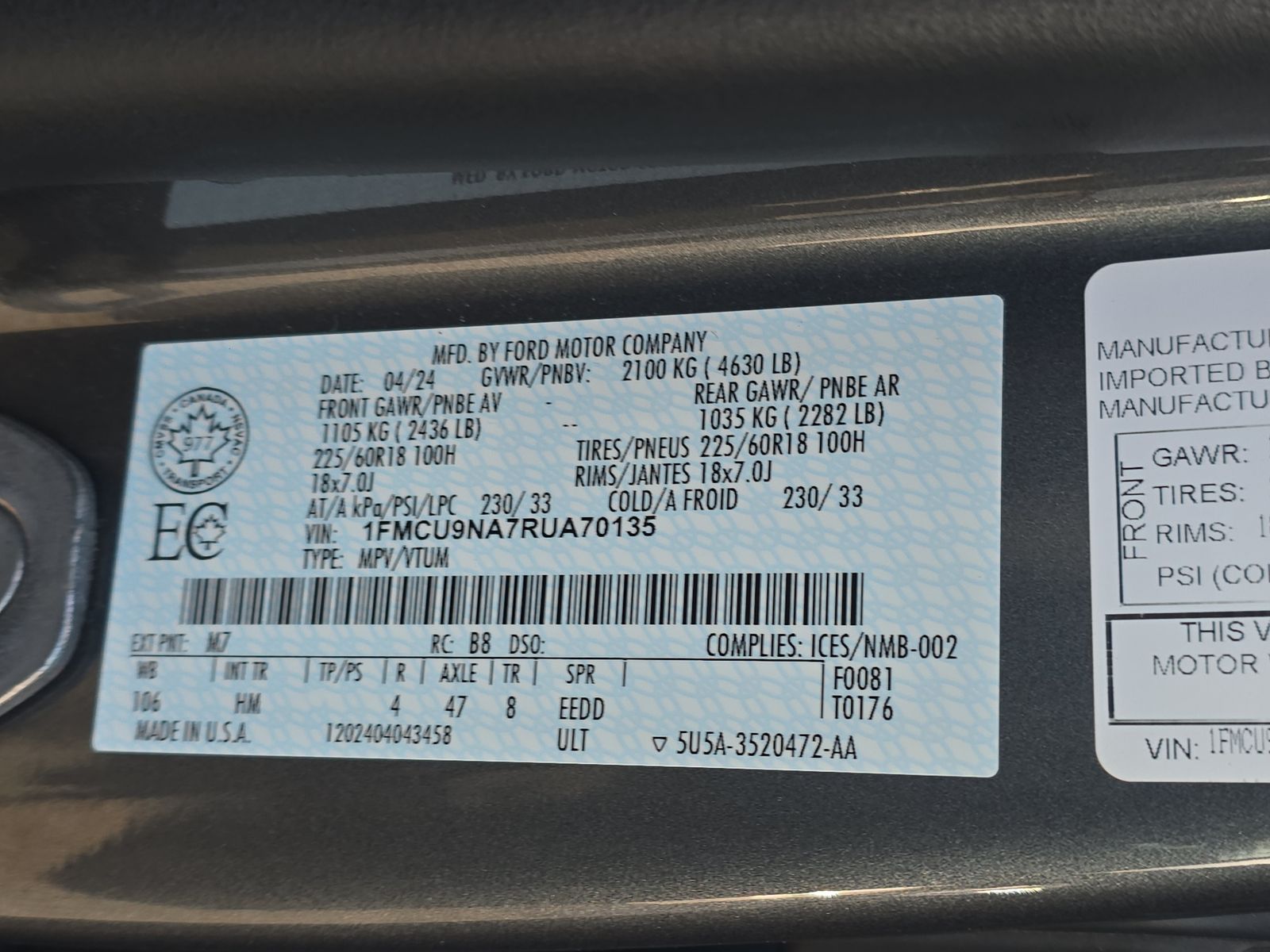 2024 Ford Escape ST-Line Select AWD