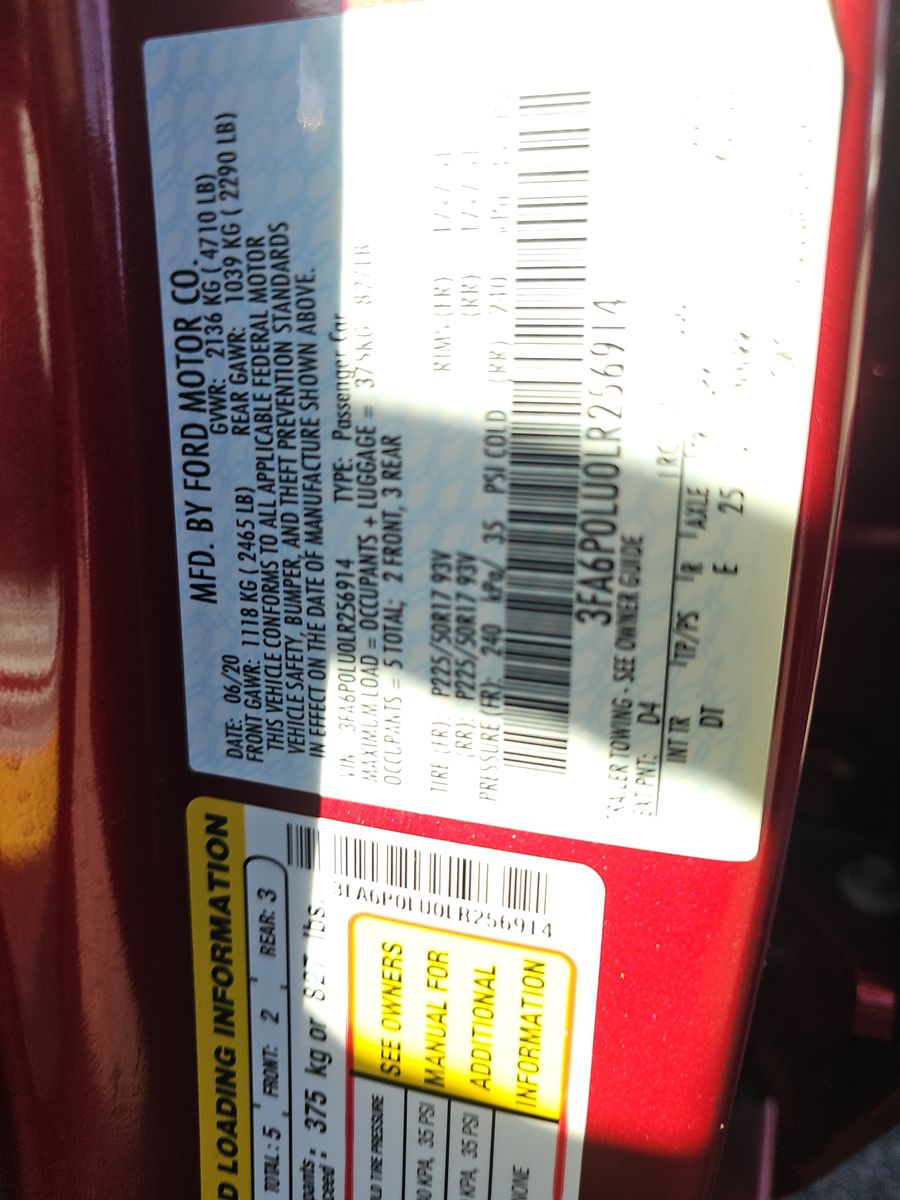 2020 Ford Fusion Hybrid SE FWD