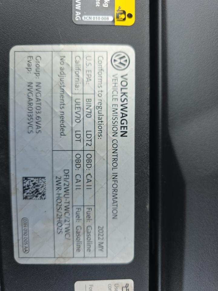 2022 Volkswagen Atlas 3.6L SE AWD