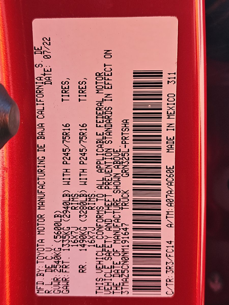 2022 Toyota Tacoma SR5 RWD