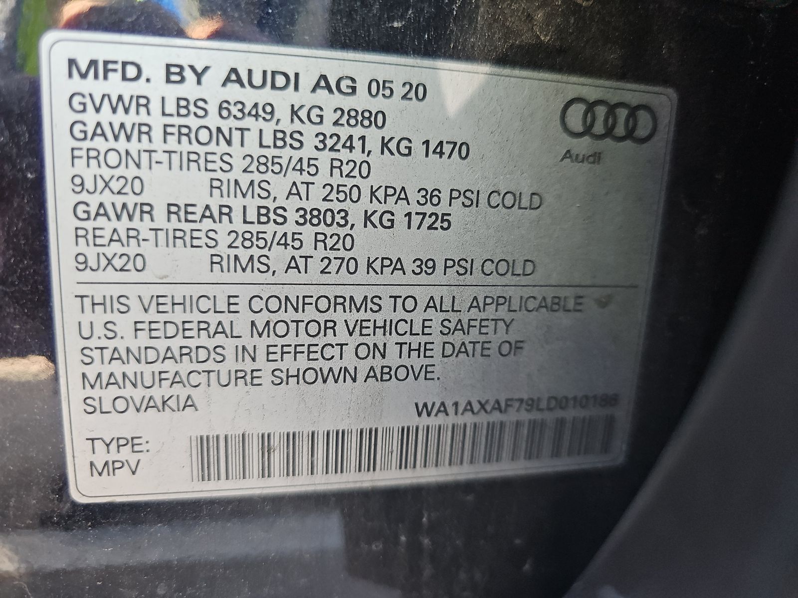 2020 Audi Q7 3.0T Premium AWD