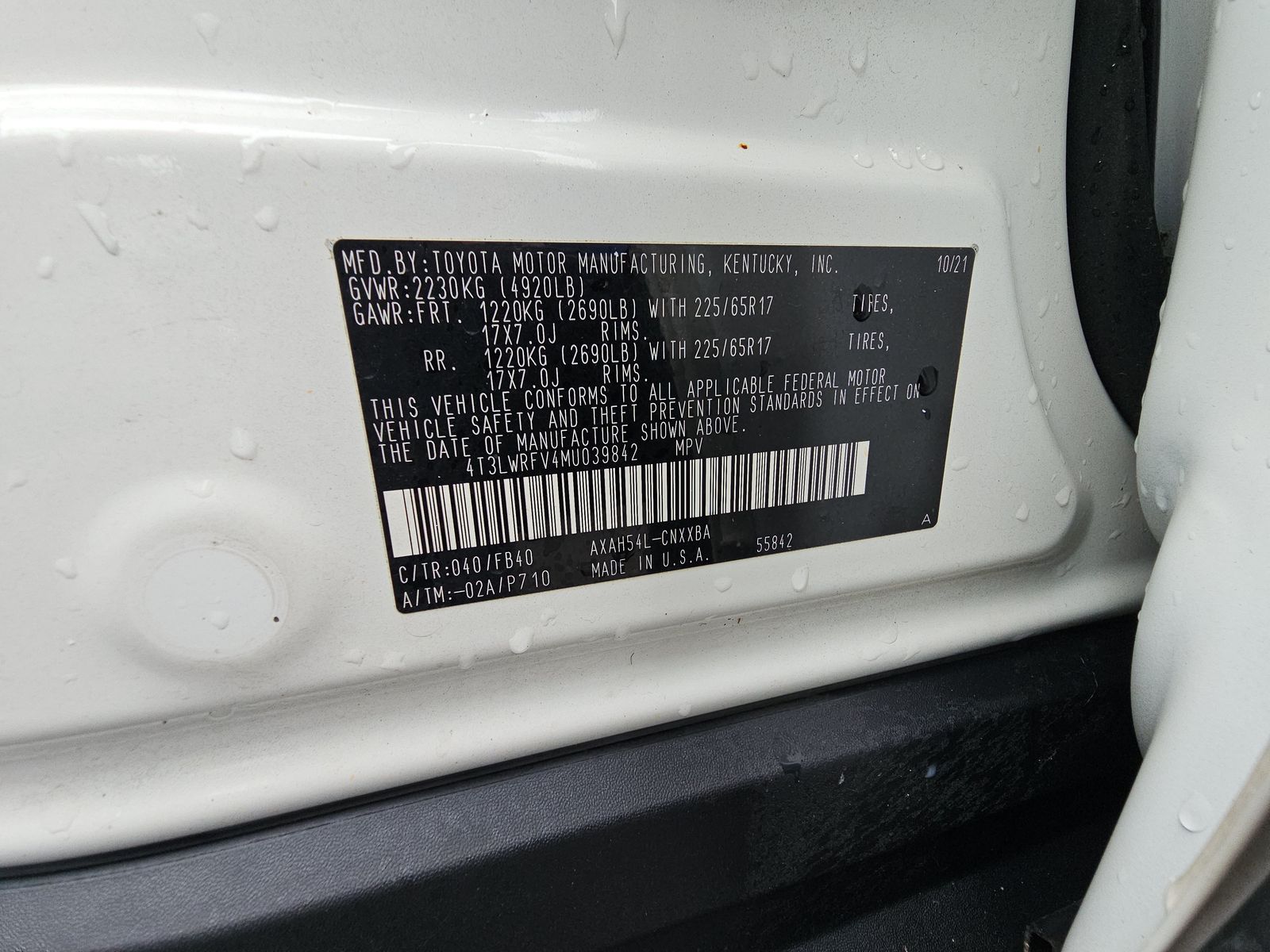 2021 Toyota RAV4 Hybrid LE AWD