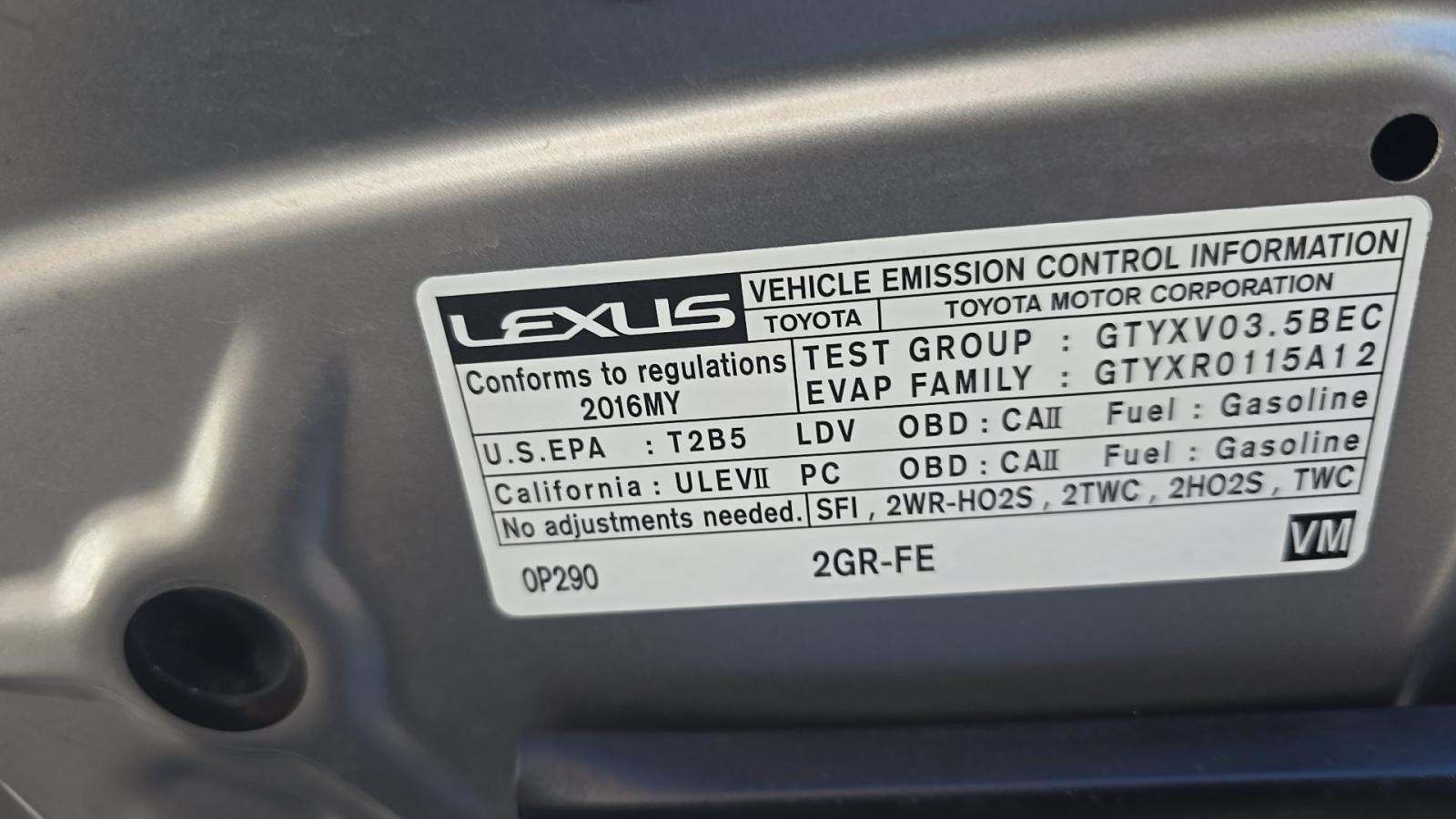 2016 Lexus ES ES 350 FWD