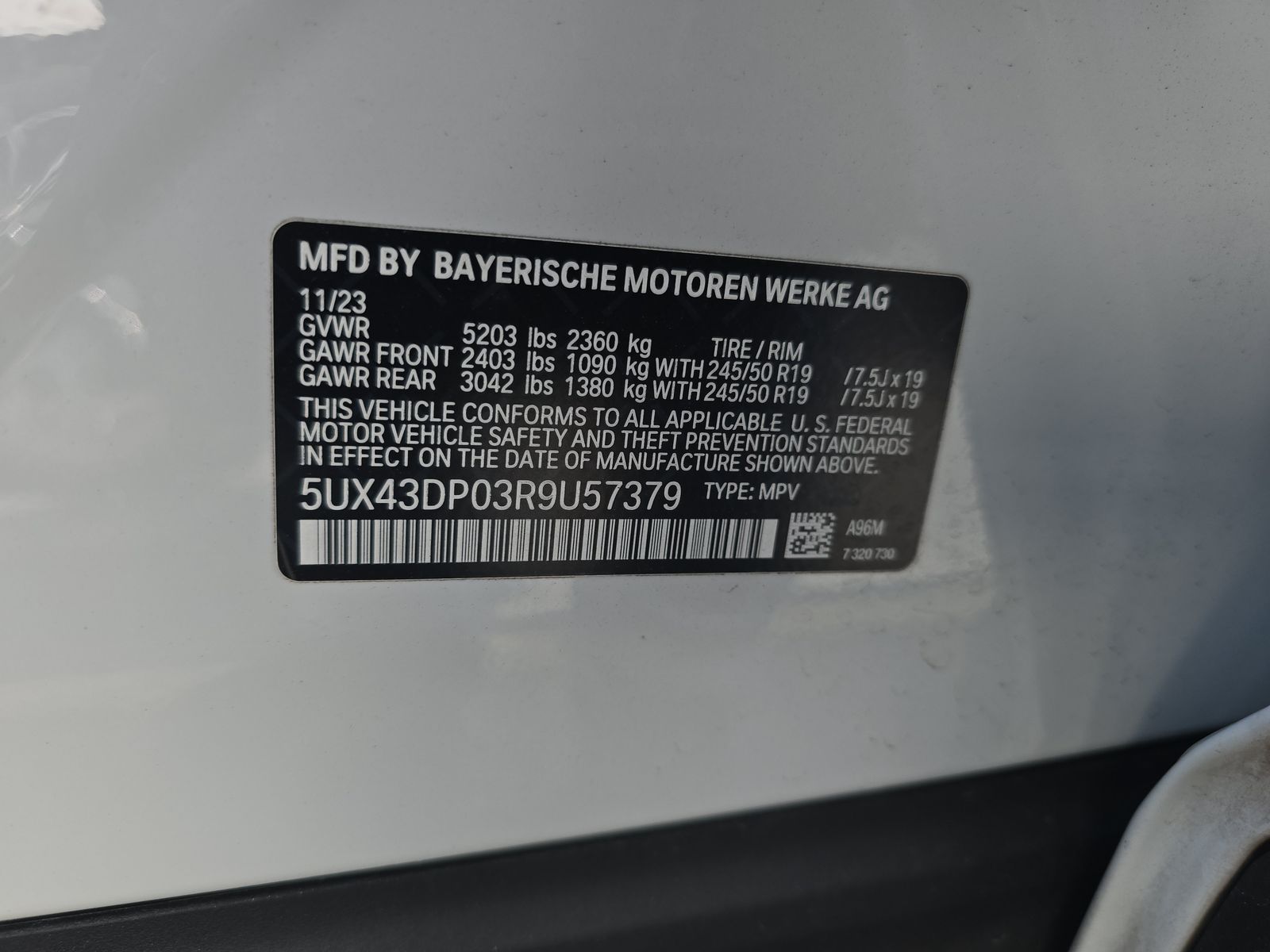 2024 BMW X3 sDrive30i RWD