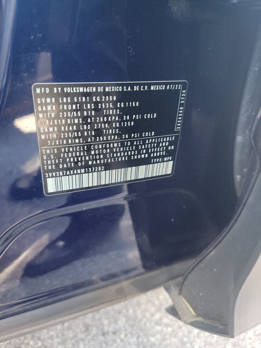 2022 Volkswagen Tiguan 2.0T SE FWD