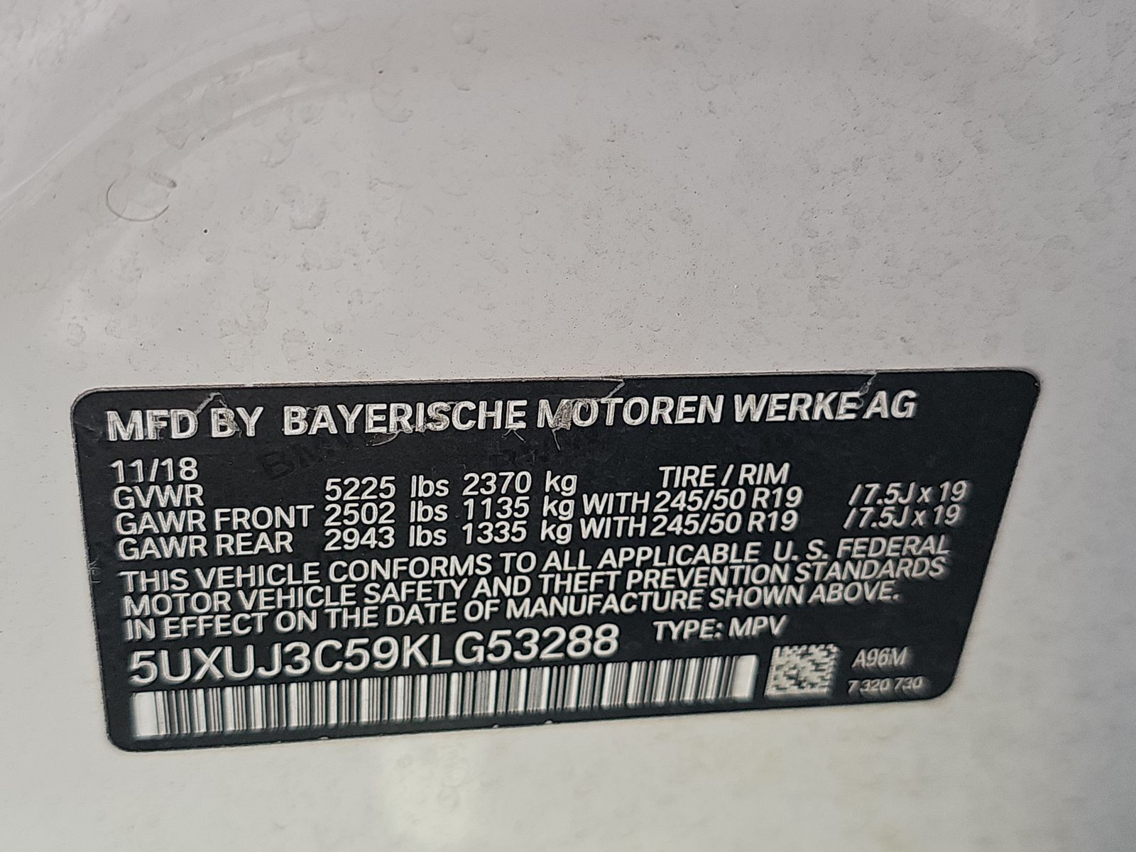2019 BMW X4 xDrive30i AWD