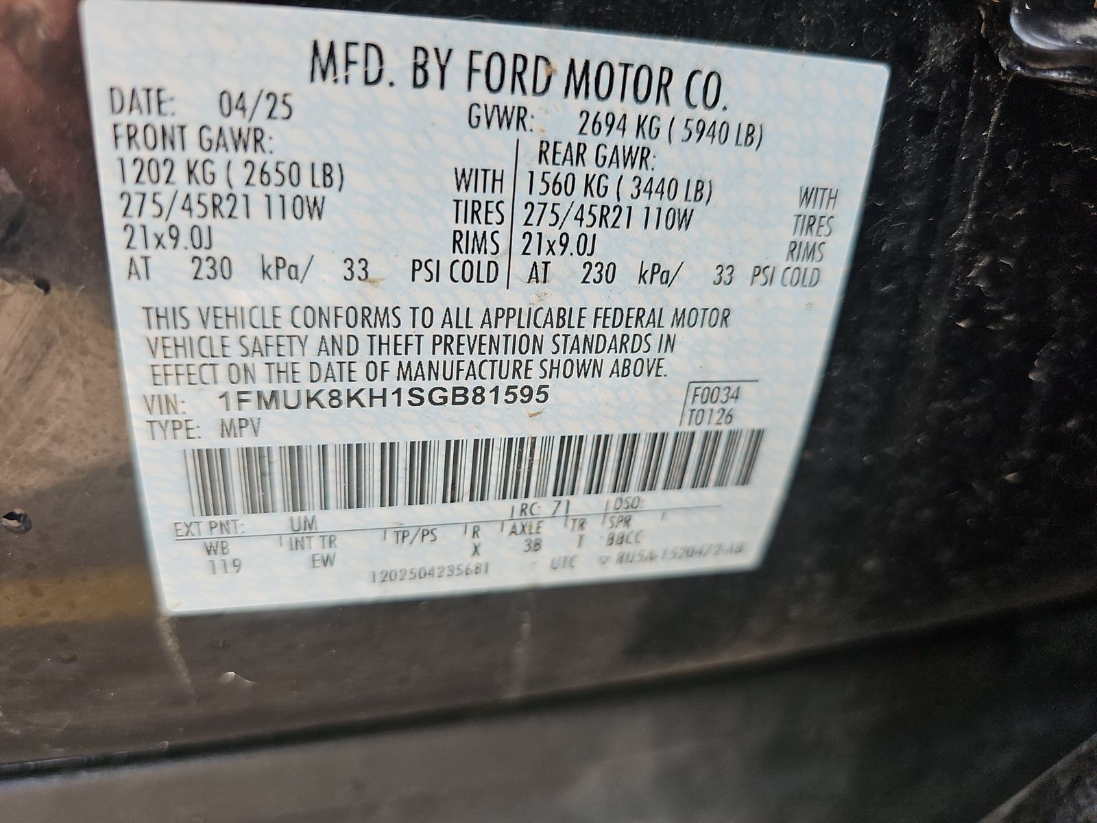 2025 Ford Explorer ST-Line AWD