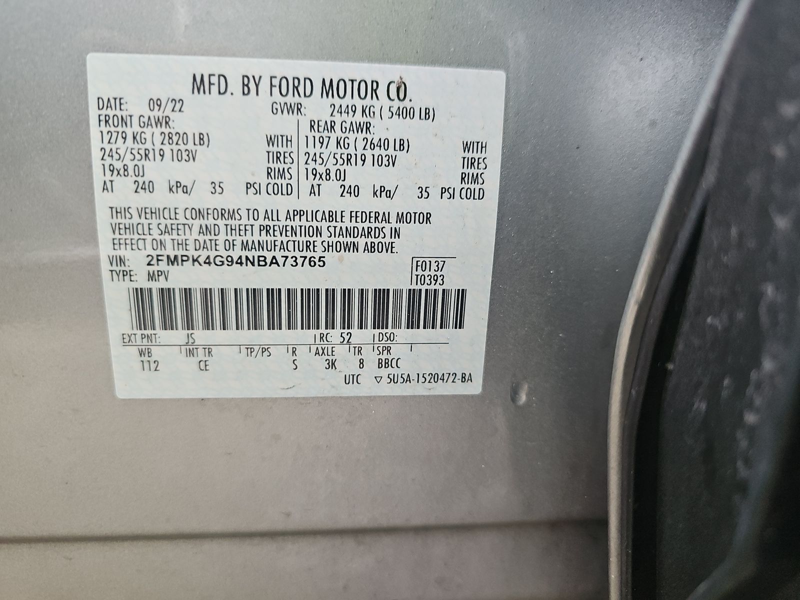 2022 Ford Edge SE AWD