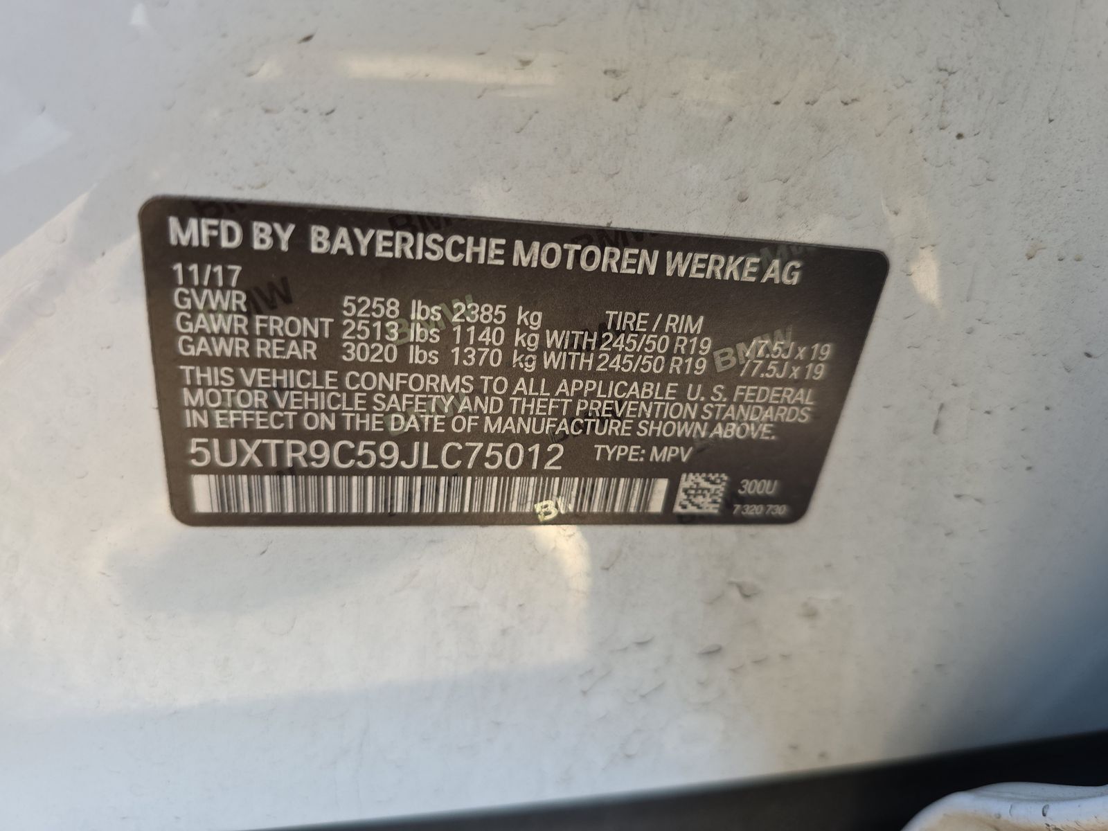 2018 BMW X3 xDrive30i AWD