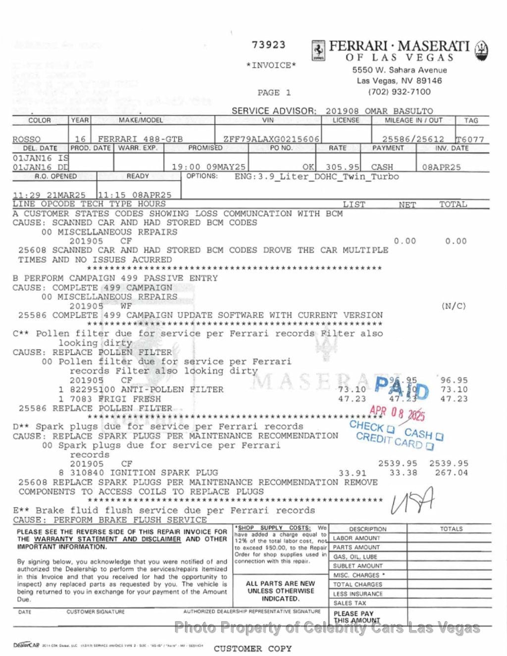 2016 Ferrari 488 GTB RWD