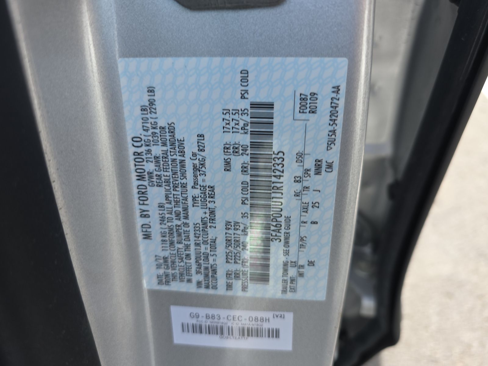 2018 Ford Fusion Hybrid S FWD